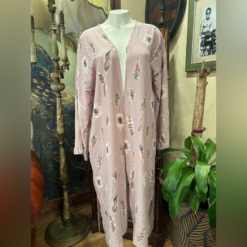 Buddy Love Pink Kimono Lightweight Duster EUC